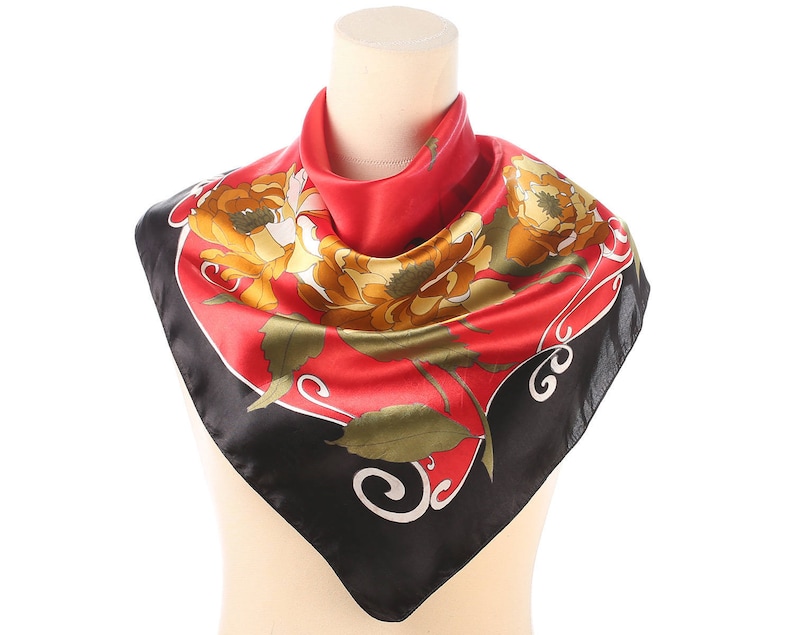 Square Scarf Retro British Stamp Scarves Unisex Bandanas Tie For Adults