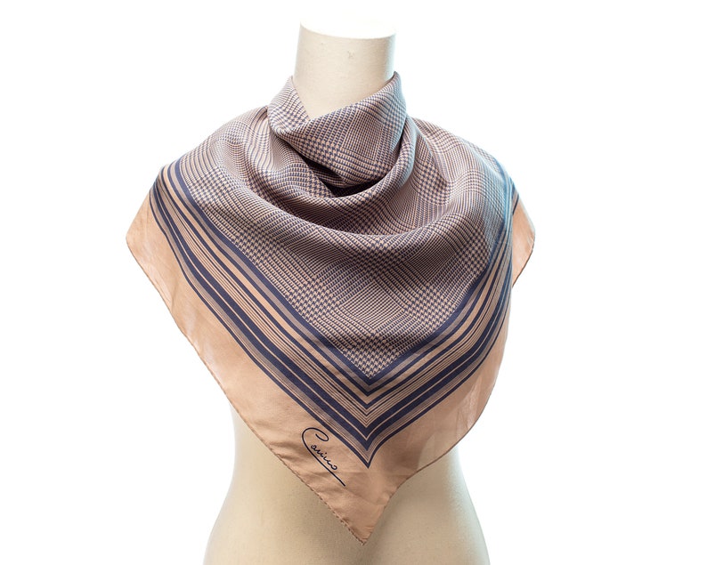 Natural SILK Scarf 90s . Beige Silk Kerchief . Vintage Crepe Etsy