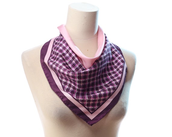 Geometric Silk Kerchief 90s Vintage Floral Small N