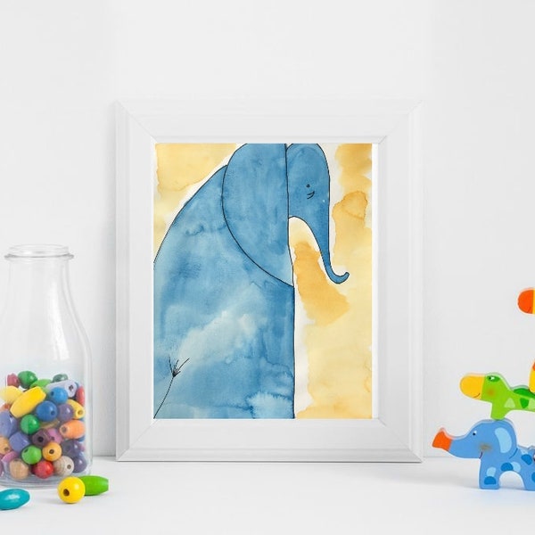 Elephant watercolor painting