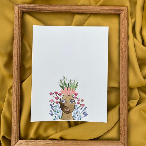 Peinture abstraite de coiffure d’aquarelle , fleurs de lotus, Lily et Orchidées, Hydrangea et roses, peinture florale d’aquarelle, art surréaliste