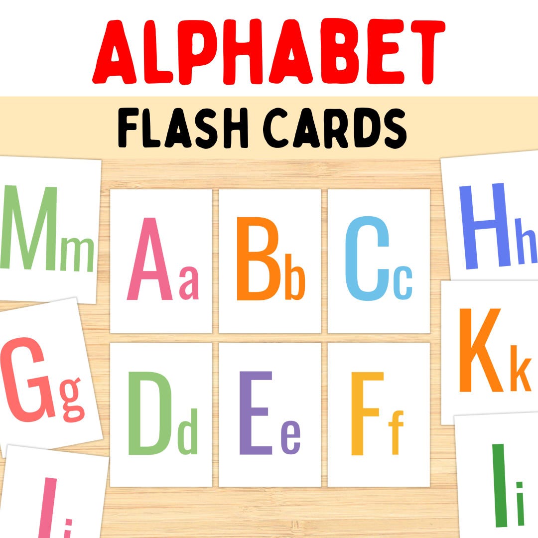 Alphabet Flash Cards Printable, ABC Flashcards for Kids, Uppercase ...