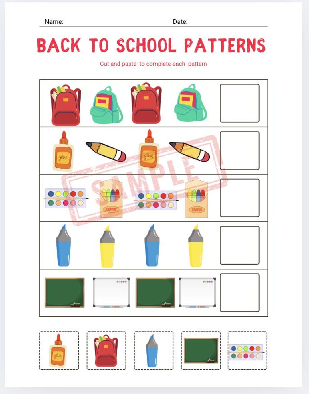 Pattern Worksheets-instant Download-themed - Etsy