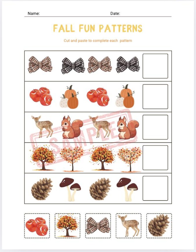 Pattern Worksheets-instant Download-themed - Etsy
