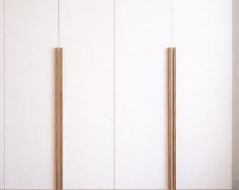 Holzgriff für IKEA PAX, BESTA uvm. | Möbelgriff aus massiver Eiche für Schrank & Türen | bis 1,50m Länge | verschiedene Größen