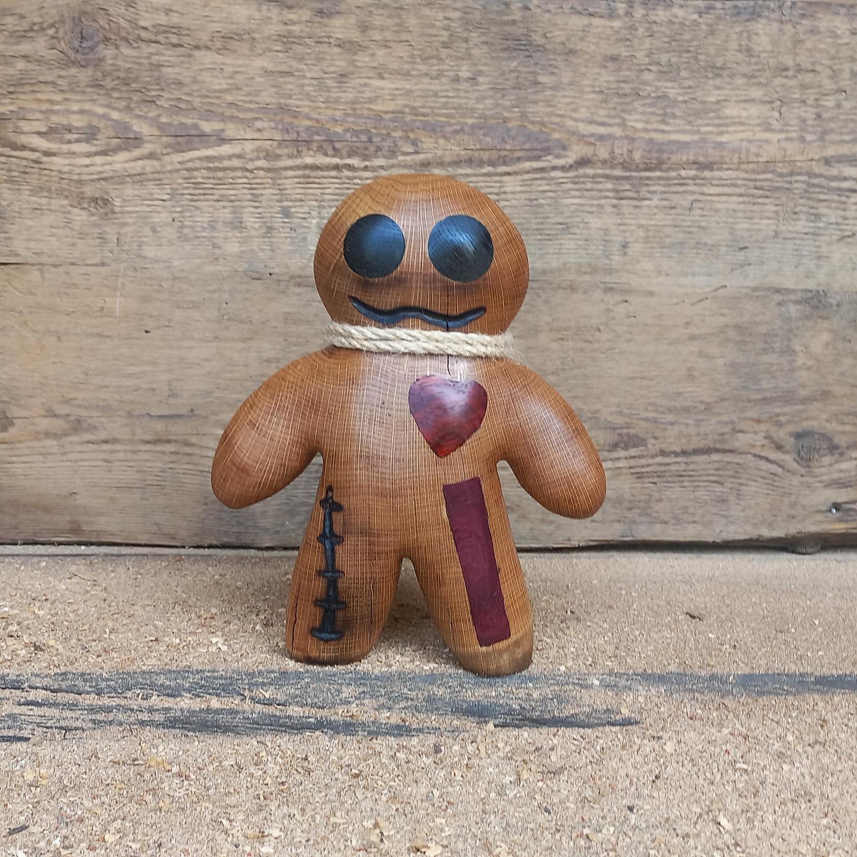 Hand Carved Oak Figurine: 