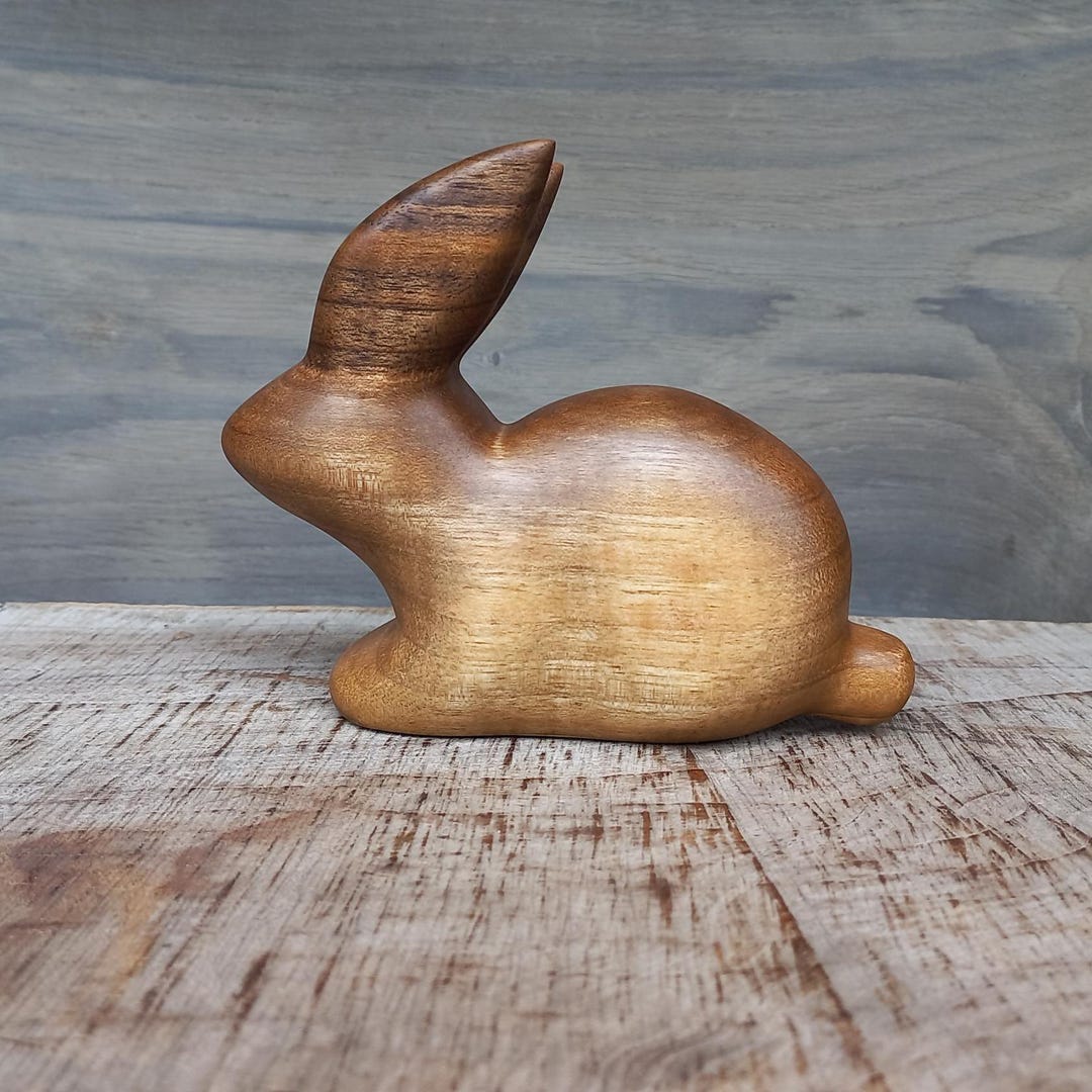 Walnut Ridge Rabbit Hand Carved Walnut Rabbit Figurine: Minimalist Wood Sculpture - Etsy