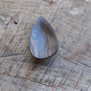 Hand Carved Bog Oak Worry Stone, Zen Palm Stone