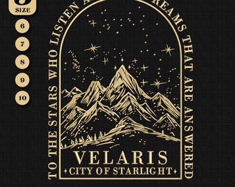 Velaris City Of Starlight Embroidery, Acotar Series Embroidery, The Night Court City Of Starlight Shirt Design, Magical Embroidery, 5 Sizes