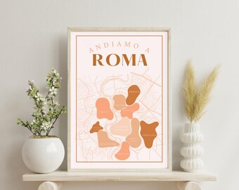 Rome Map Art Print, Italy Wall Decor (Digital Download)