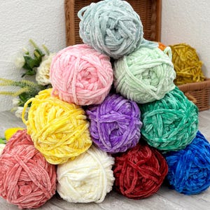 Cozy Chenille Yarn, Velvet Plush Bulky Yarn for Knitting Crochet Amigurumi, Soft Toy Making Craft Yarn, 100g 6mm 80m, Wholesale Yarn