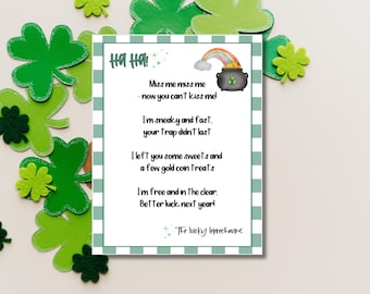 St. Patrick's Day Leprechaun Letter, Editable Printable Template