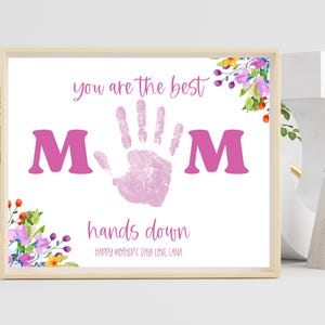 Mother&#39;s Day Handprint Printable, DIY Gift for Mom, Gift for Mom, Mother&#39;s Day Printable, Mother&#39;s Day Gift, Mothers Day Craft Activity