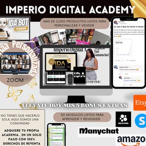 IDA - Imperio Digital Academy - Marketing Digital - Curso para vender curso  + Productos PRL | Curso Digital. Listo para Vender