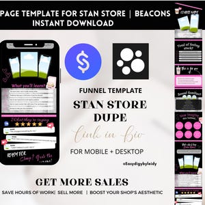 Pink Sales Page Template: Canva Editable Design for Stan Store & Beacons (Digital Download