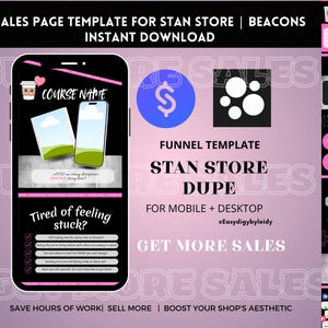 Sales Page Template: Canva Editable Design for Stan Store & Beacons (Digital Download