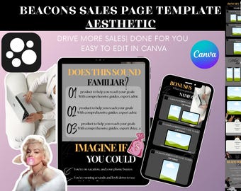 Modèle Stan Store & Beacons : page de vente personnalisable pour Canva