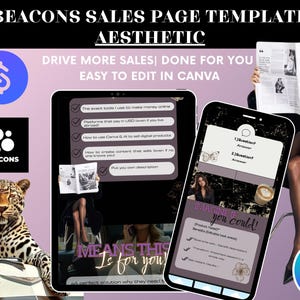 Canva Sales Page Template: High-Converting Design for Stan Store & Beacons Vintage Style