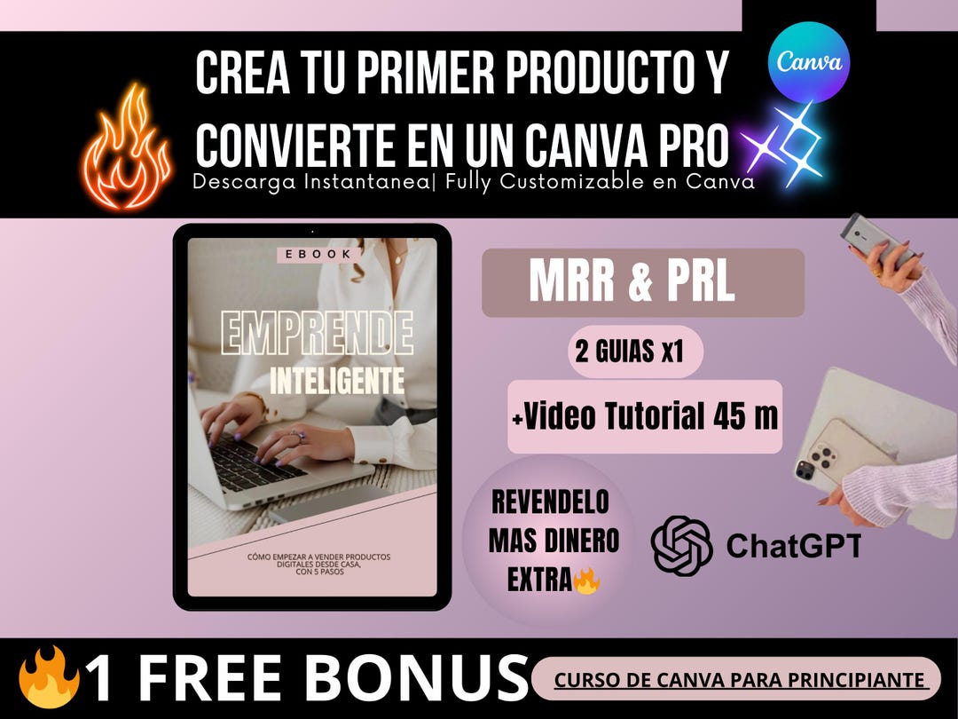 Canva Guide + PLR: Create & Sell Digital Products + Video Course - Etsy