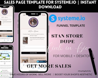Systeme.io Funnel Template: Bio Link Landing Page for Digital Sales