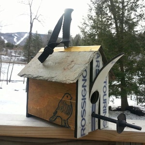 CUSTOM Ski Birdhouse Made in Vermont and handcrafted out of a Recycle X-Country Skis image 3