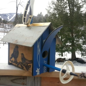 CUSTOM Ski Birdhouse Made in Vermont and handcrafted out of a Recycle X-Country Skis image 1