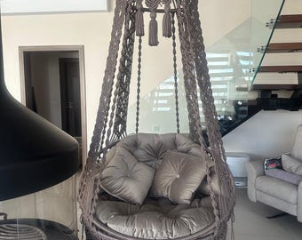 マクラメ ハンギング チェア、マクラメ ポーチ ロッキング スイング