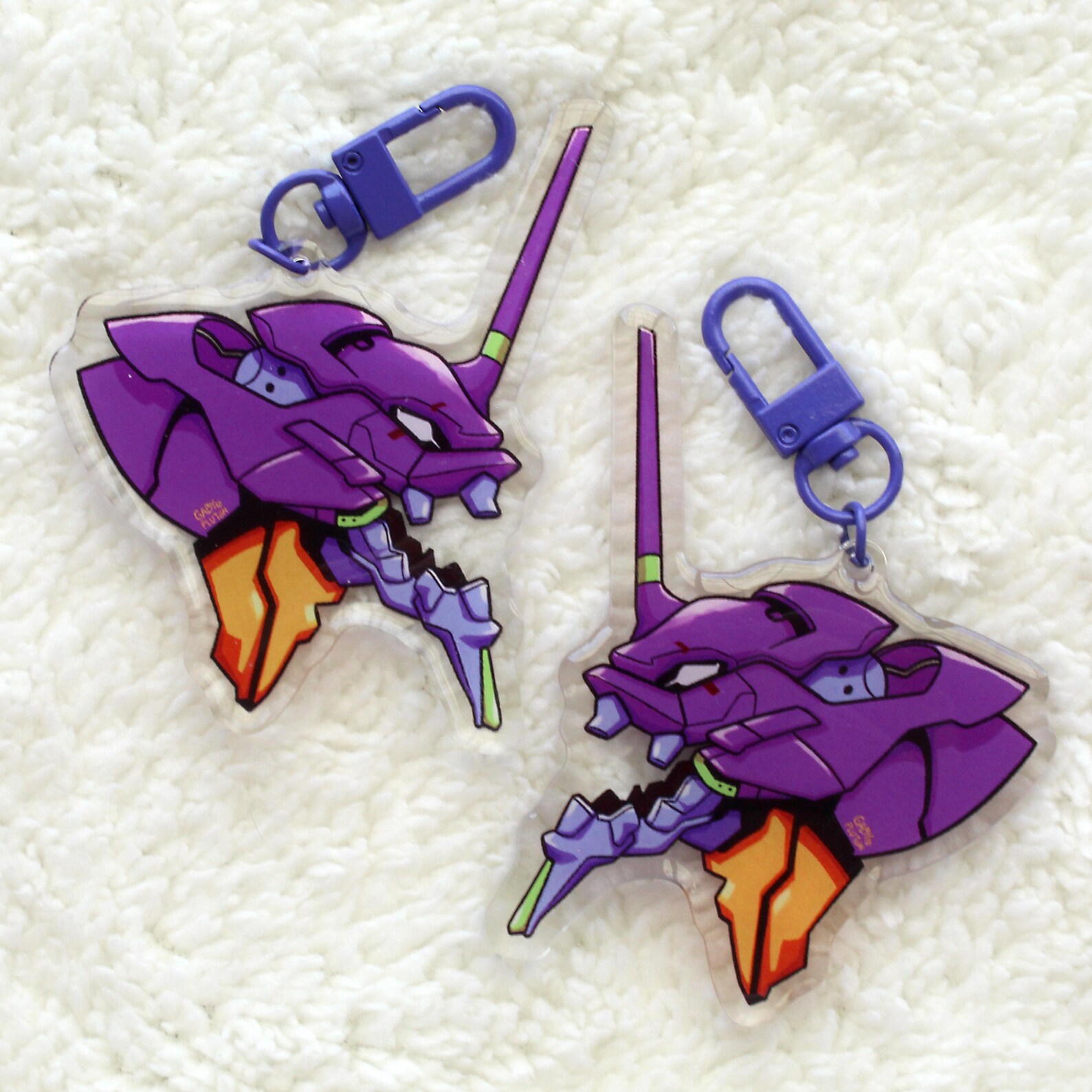 Eva Key Chain EVA-01 Evangelion Keychain - Etsy