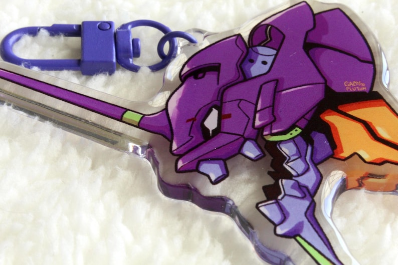 Eva Key Chain EVA-01 Evangelion Keychain - Etsy