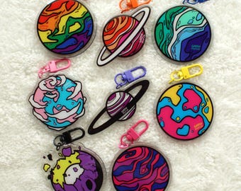LGBTQ+ Pride Planet flag keychains