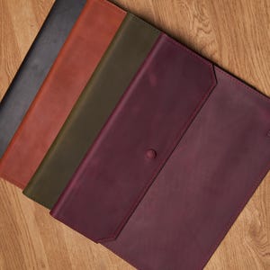 Lederen documentenenvelop, aangepaste portfoliomap, elegante lederen organisator voor heren, jubileumcadeau, relatiegeschenk, duurzaam en stijlvol