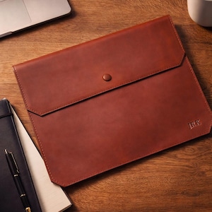 Leather Document Envelope, Custom Padfolio, A4 Paper Folder, File & Document Organizer, Handmade Leather Portfolio - Durable and Stylish