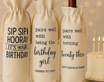 Birthday wine gift bag