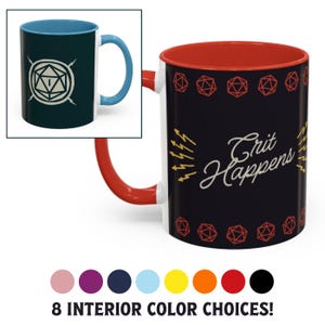 Tazza da caffè D&D Crit Happens / Regalo Dungeon Master e divertente tazza da giocatore D20 / Tazza da tè RPG per nerd geek / Regalo da gioco da tavolo
