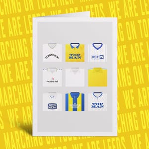 Leeds United wenskaart retro shirts