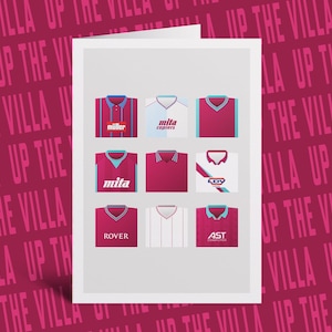 Wenskaart retro-shirts Aston Villa