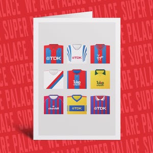 Crystal Palace wenskaart retro shirts
