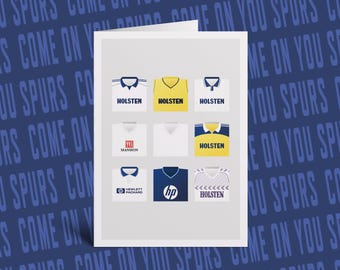 Tottenham retro shirts greeting card