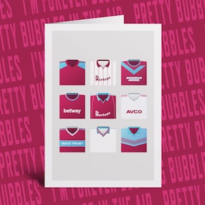 Wenskaart retro shirts West Ham United