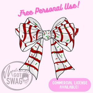 Cute Christmas Tree Cake Bow, Trendy Christmas Bow Png, Holiday Spirit Design Christmas Sublimation, Girly Bow Design, Christmas Design, PNG