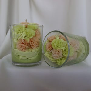 Scented Floral candle in glass jarSoy wax Beeswax candle