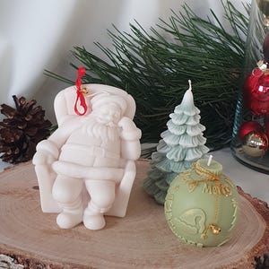 Handmade Sleeping Santa Candle | Christmas Soy Wax Figurine