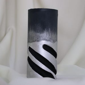 Schwarz und Silber Beton Kerze / Moderne Sojawachs Dekor / Einzigartige handgefertigte Kerze Geschenk