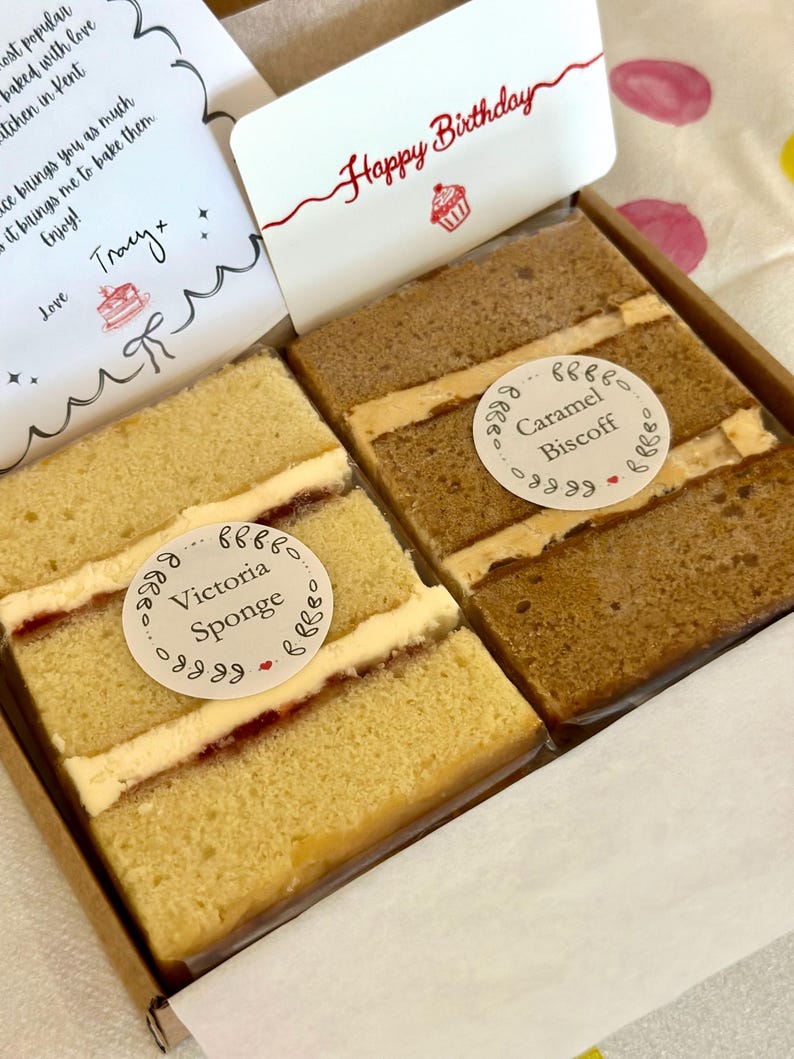 Letterbox Cake Slices Personalised Birthday Gift Box Thinking Of You Food Delivery UK image 4