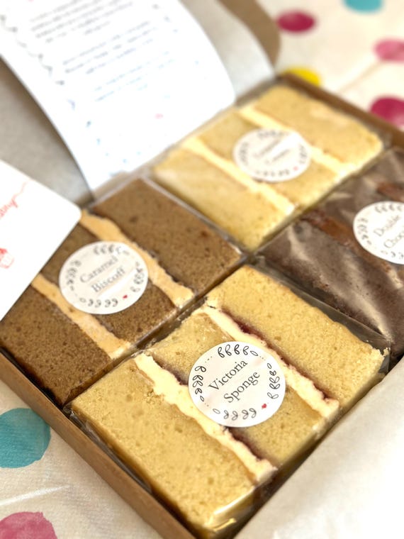 Letterbox Cake Slices Personalised Birthday Gift Box Thinking Of You Food Delivery UK