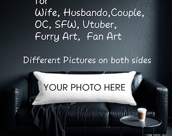 Custom Dakimakura Anime Art Commission Dakimakura Body Pillow Cover para NSFW, Waifu, Husbando, Pareja, , OC, SFW, Vtuber, Furry Art,Fan Art