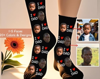 Cadeau voor papa, vaderdag sokken svg, aangepaste gezichtssokken svg, vaderdagcadeaus, gepersonaliseerde sokken voor grappige verjaardag, fotosokken svg