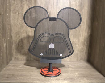 Darth Vader Disney Pin Display – Removable Mickey Ears & Stand, Star Wars Collector Gift