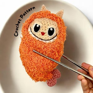 Patroon gehaakte Labubu Gebakken Garnalen: amigurumipop (pdf-patroon)