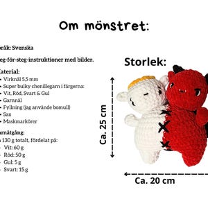 Svenskt virkmönster för en fantasifull virkad figur i PDF-format.